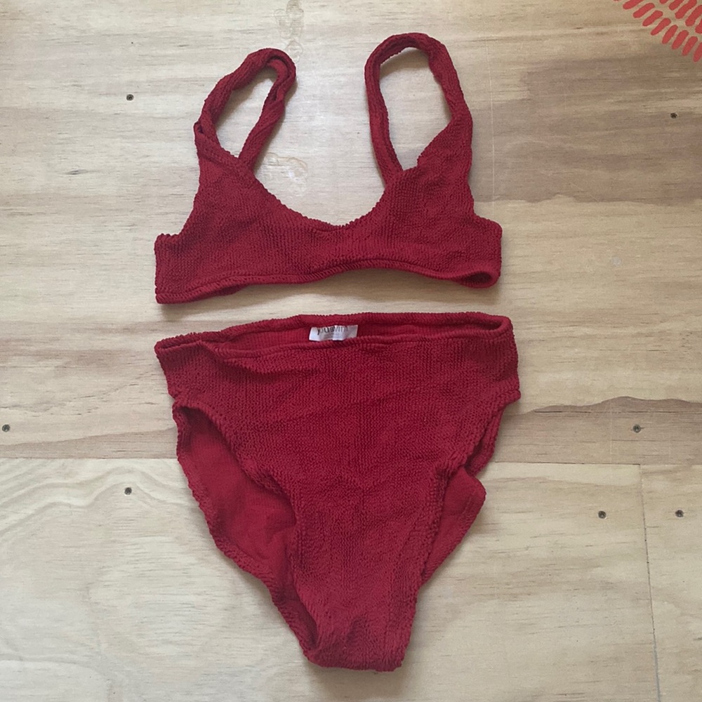 youswim eva high waist two piece in rosso
